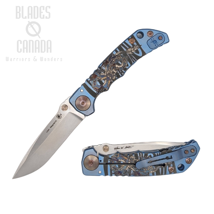 Spartan Blades Harsey Special Edition Folding Knife, Magnacut, Blue Dragon